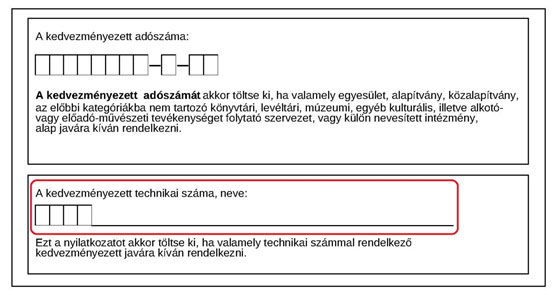 Rendelkező nyilatkozat, EGYSZA lap, adó +1% felajánlás